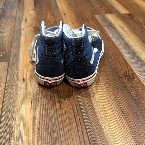 Vans Blue and Gray High-Top Sneakers with Signature Stripe - Picture 2 of 6